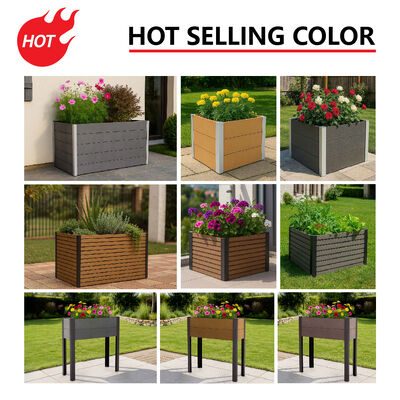 बैकयार्ड प्लांटिंग के लिए वाटरप्रूफ फायर रिटार्डेंट इको फ्रेंडली मटेरियल के साथ आउटडोर रेज्ड गार्डन बेड प्लान्टर बॉक्स