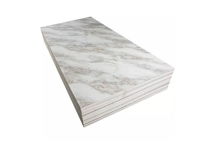 लग्जरी हाई ग्लॉसी 1220x2440mm 3mm PVC मार्बल शीट इंटीरियर वॉल डेकोरेशन
