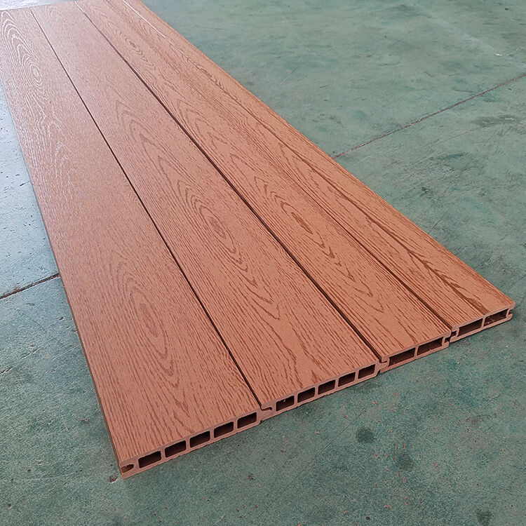 मौसम प्रतिरोधी आउटडोर WPC फर्श Co-Extruded जलरोधक मिश्रित डेकिंग प्रणाली