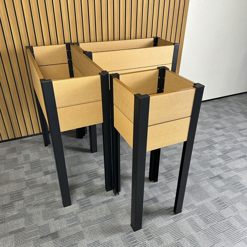 धातु के पैरों वाला ऊंचा उठा हुआ बगीचा, बाहरी सब्जी, फूल, जड़ी-बूटी लगाने के लिए