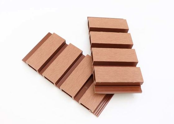 160x24mm बाहरी WPC वॉल पैनल होलो वुड प्लास्टिक कम्पोजिट वॉल बोर्ड