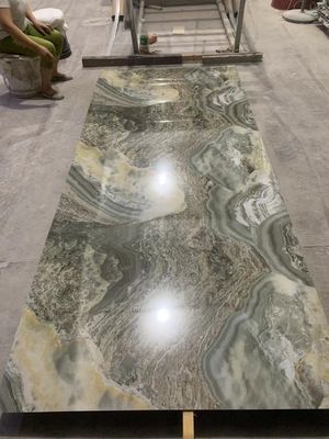 आंतरिक दीवार काढ़ा पनरोक पीवीसी यूवी संगमरमर प्लास्टिक शीट 1220x2800 मिमी