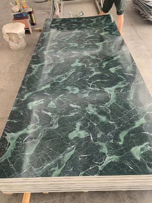 आंतरिक दीवार काढ़ा पनरोक पीवीसी यूवी संगमरमर प्लास्टिक शीट 1220x2800 मिमी