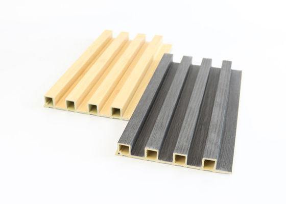 इंडोर डेकोरेशन वुड फ्लूटेड कम्पोजिट WPC वॉल पैनल 160mm x 24mm वाटरप्रूफ