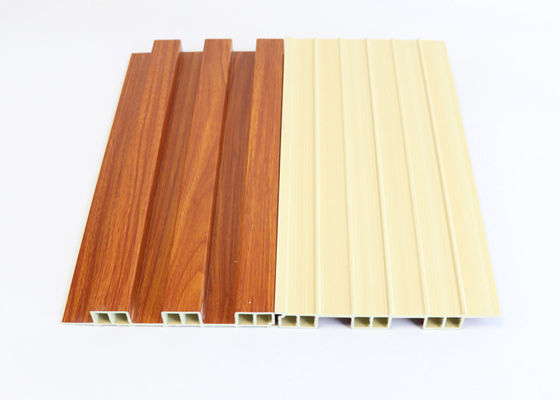 लकड़ी बनावट Fluted डब्ल्यूपीसी दीवार पैनल सजावटी 160 * 24 * 2900 मिमी पनरोक