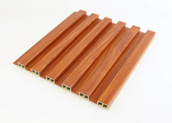 लकड़ी बनावट Fluted डब्ल्यूपीसी दीवार पैनल सजावटी 160 * 24 * 2900 मिमी पनरोक